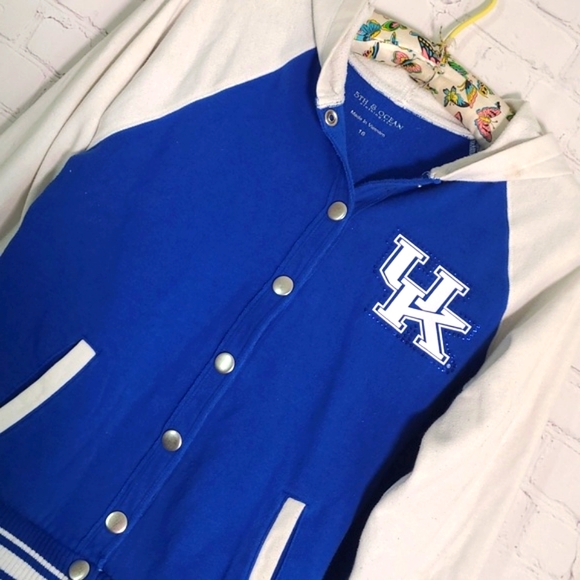 5th & Ocean University of Kentucky Wildcats Cats Button Front Sweatshirt Sz 16 - Picture 7 of 16